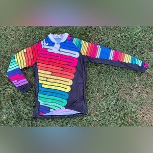 Montella Women’s Cycling Long Sleeve XXXL / 3X Rainbow Full Zip Jersey 🌈 multi